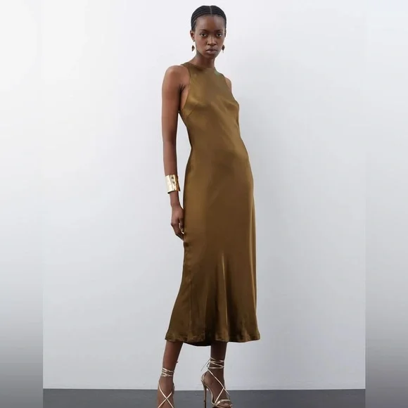 Karen Millen | Dresses | Karen Millen Satin Column Maxi Dress Size 8 |  Poshmark